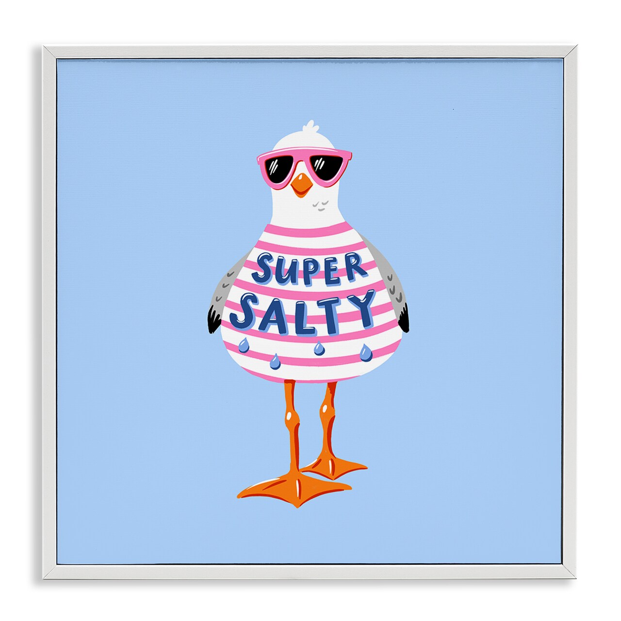 Stupell Industries Super Salty Sassy Seagull Framed Giclee, design by Bex Morley Design